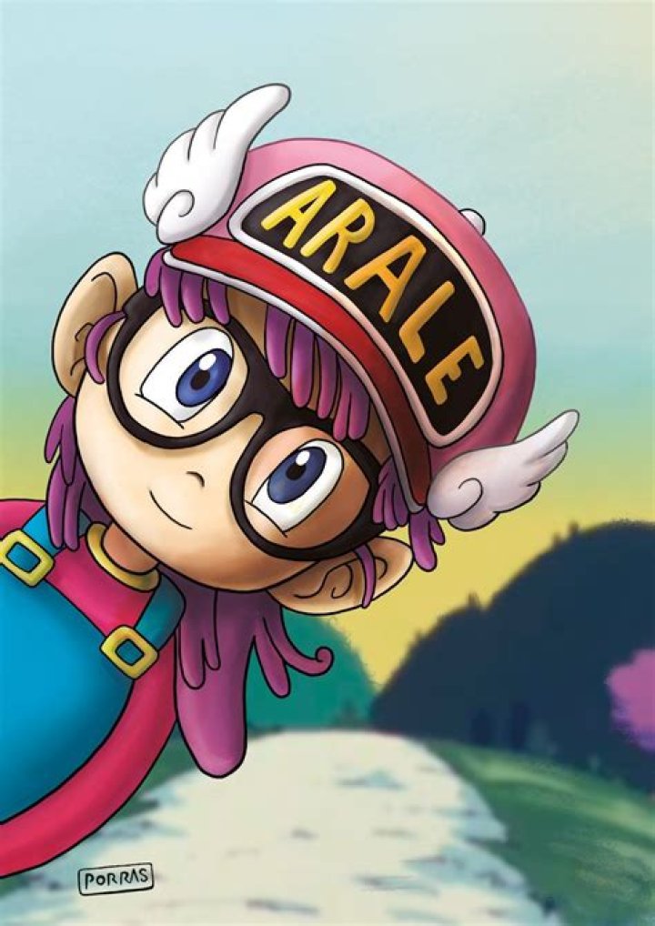 Arale from Dr.Slump smiling