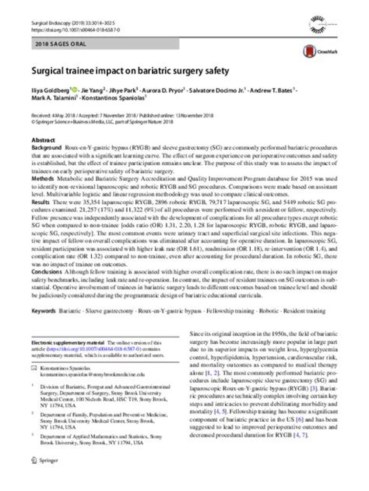 Surgical Trainee Impact on Bariatric Surgery Safety
