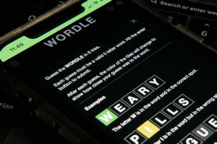 Wordle is shown on an iPhone. 